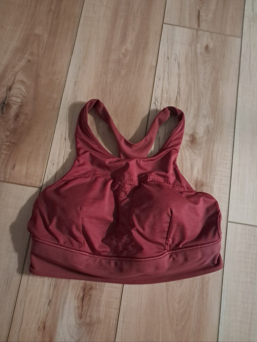 Lululemon Sports Bra Women's 10 Maroon Burgundy Wunder Train Longline Bra Sporty